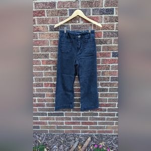 Anthropologie "The Skipper" Pilcro black cropped wide leg jeans size 27 petite